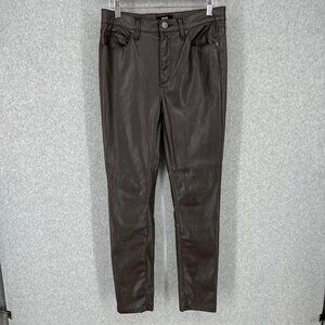 BDG Urban Outfitters Womens Faux Leather Pant Size 27 Chocolate Brown Skinny EUC